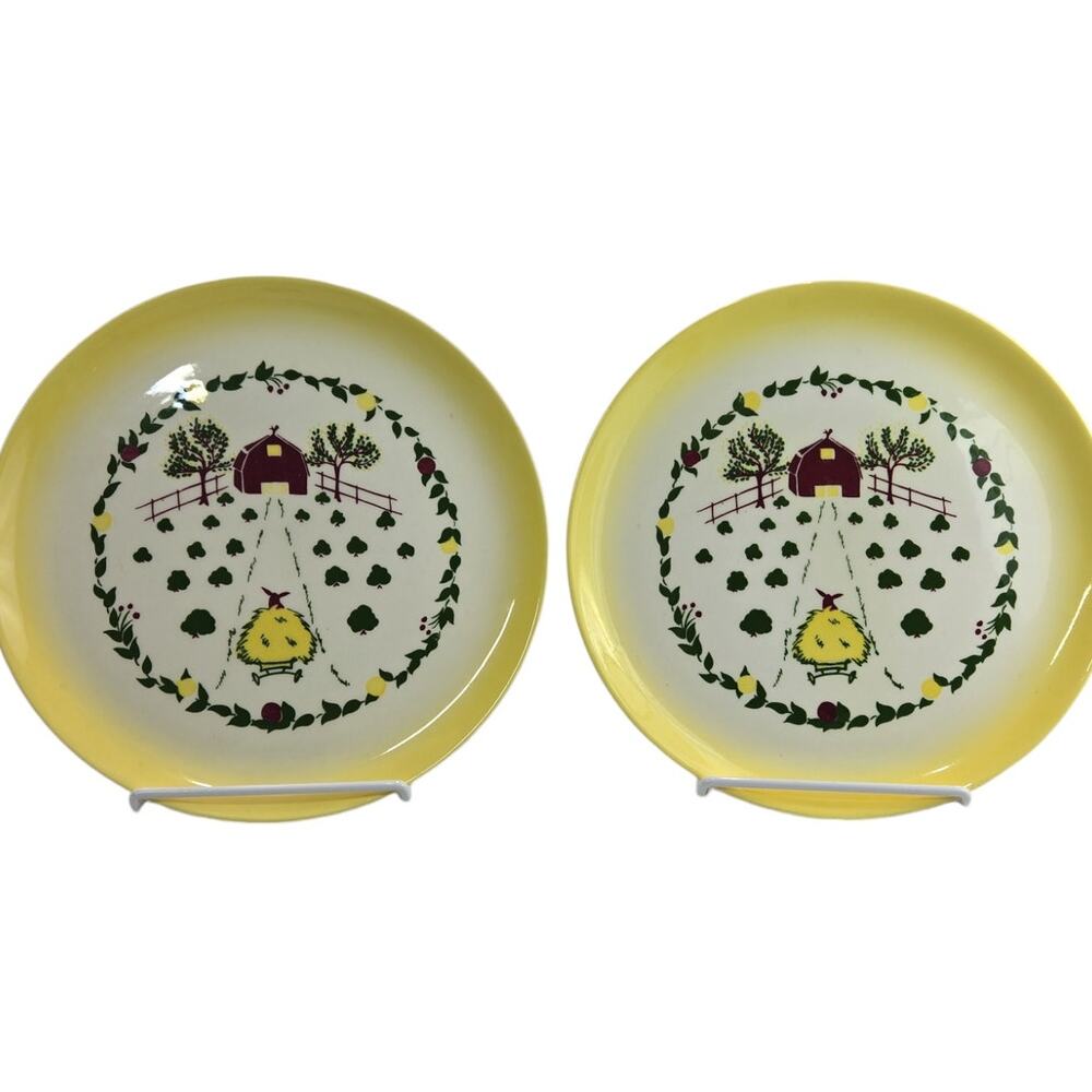 Brock of California | 2 California Farmhouse Yellow Plates | Size 11 inches - Picture 2 of 4